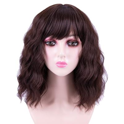 China New Fashion Loose Wave Anime Multicolor Wig Bangs Short Wavy Synthetic Wig for sale