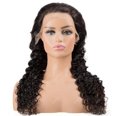 China Long Curly Hair Wig Luxury Deep Wave Natural Big Wave Braided Transparent Lace Frontal Wigs for sale