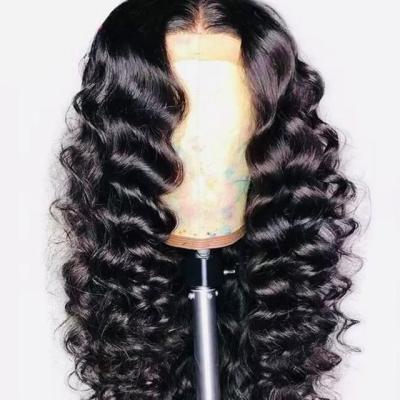 China Wholesale Hot Selling Big Wave Curly High Quality Deep Wave Human Hair Lace Front Wigs Natural Lace Front Wigs for sale