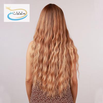 China Promotion Boutique Long Curly Hair Long Curly Special Wave Frontal Lace Wig With Bang for sale