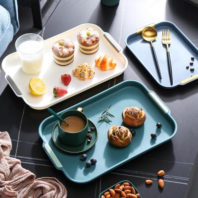 China Durable Household Drain Tray Separated Double Layer Drain Tray Teacup Food Grade Plastic Serving Tray for sale