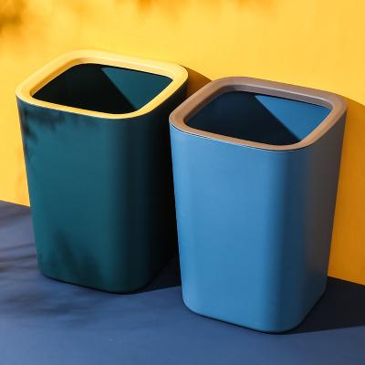 China Modern Sustainable Hot Selling Household Toilet Trash Bin Bathroom Waste Bin Shrink Slim Plastic Waste Bins Waste Bin for sale