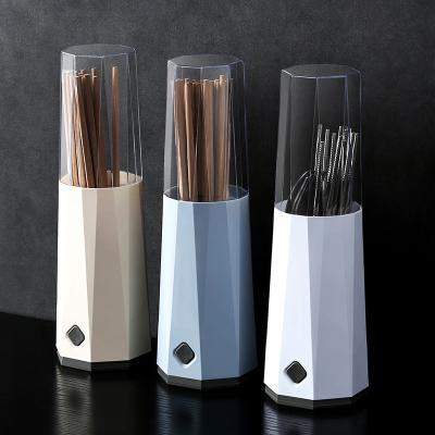 China 2022 New Style Chopsticks Tableware Knife Stored Striped Fork Storage Box Serving Chopstick Spoon Holder with Lids for sale