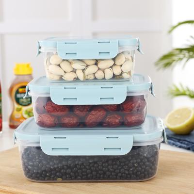 China Airtight Freshness Preservation Kitchen Food Storage Containers Clear Plastic Clear Food Storage Bins Fridge Organizer Food Container Set for sale