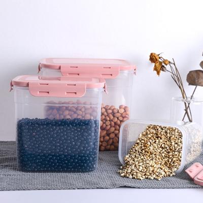 China Freshness Preservation Hot Selling Amazon Food Dry Storage Container with Top Lid Airtight Clear Plastic for Kitchen and Cereal Snacks Pantry for sale