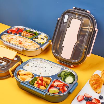 China Freshness Preservation Lunch Box Container Food Containers Stainless Steel Metal Lunch Box Sets For Adult Or Kids for sale