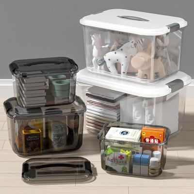 China Multi Storage Box Simple White Classification Organizer Office Home Plastic Containers Stocked Storage Box With Lids for sale