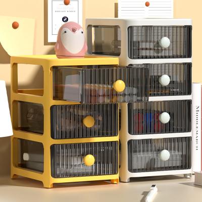 China Stocked 2022 New Custom Multifunctional 2 Layers Storage Desk Organizer Divider Plastic Stackable Drawer Storage Box for sale