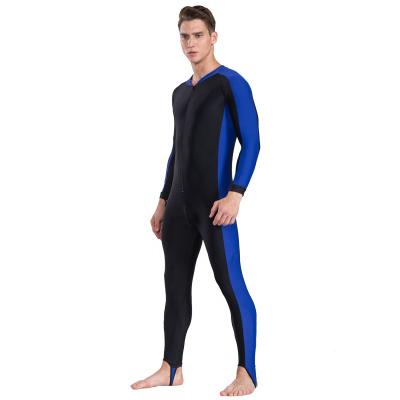 China New Design Plus Size Quick Dry Wetsuit Fits Men Or Women One Piece Color Stitched Zipper Sleeve Swimwear Couples Beach Wear Long for sale