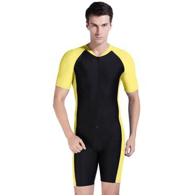 China Plus Size 2022 New Quick Dry Wetsuit Suits Men Or Women One Piece Color Stitched Short Sleeve Swimsuit Swimwear Couples Beach Clothes for sale