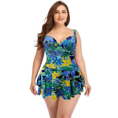 China Plus Size 2022 New Big Swimsuit Skirt Solid Skin Color Fabric Factory Friendly One-Piece Swimsuit Wholesale Customization for sale