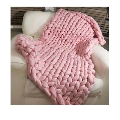 China Handcrafted Bulky Throw Comfortable Breathable Chunky Knit Blanket Large Portable Soft for sale