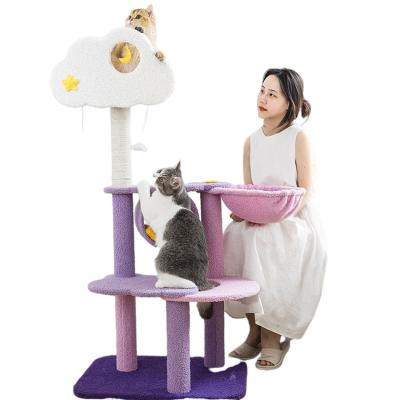 China High Quality Durable Cute Cheap Pet Eco-Friendly Wholesale Custom Stocked Scratcher Cat Tree for sale