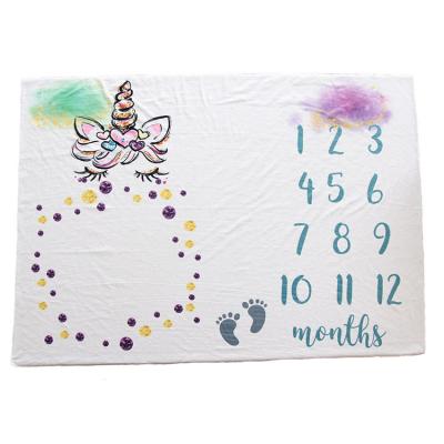 China Anti-Static Custom High Quality Hot Sale Photography Props Baby Month Milestone Blanket for sale