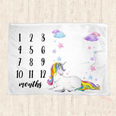 China Hot Selling Custom Made Anti-Static Customized Monthly Baby Eco Milestone Blanket for sale