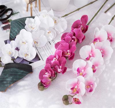 China Outdoor Indoor Decoration Real Touch PU Flowers Fake Flower Artificial Orchid Orchids Plant Phalaenopsis White Silk Flowers For Home Decor for sale