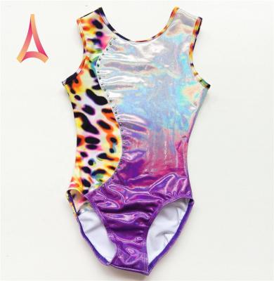 China 4-Way Stretch Halo-Copy-Paneled Gymnastics Sleeveless Leotard Dancer Tights Shiny Kids Ombre Dancer Tights for sale