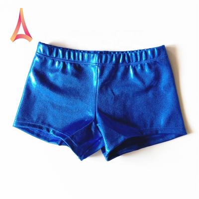 China 4-Way Stretch Mid Weigh Royal Blue Girls Gymnastics Shorts for sale