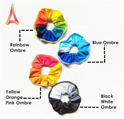 China Gym Accessories Printed Ombre Hair Scrunchies for sale