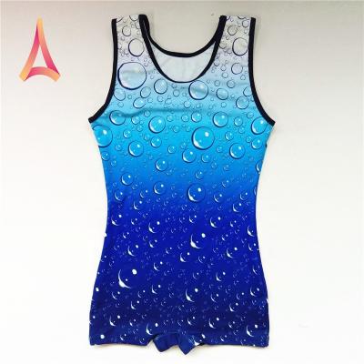 China 4-Way Stretch Medium Weight Printed Boys Leotard Gymnastics Competition Uniform for sale