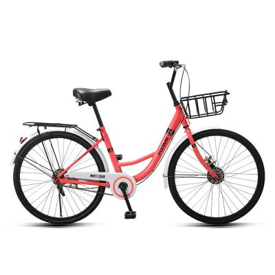 China Flat Earth RTS FOREVER BBT 24 Inch Single Speed ​​High Carbon Steel City Bikes Cycling Cheap F&R Band Brake City Bike for sale