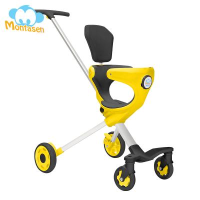 China Aluminum Flat Land Montasen Toddler With Seat Adjustable Hot Selling Baby Rid On Car Tricycle Bike Kids Car 4 Wheels for sale