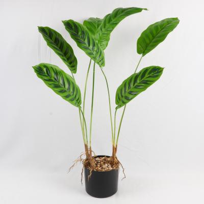 China Green High Quality Branch Leaves Acrylic Artificial Plant In Pot Peace Lily Strelitzia Pampas Panduranta Cymbidium Orchid for sale