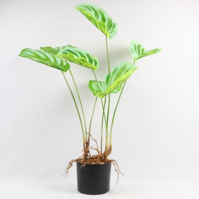 China 2021 Hot Green Realistic Decorative Outdoor Acrylic Artificial Plant With 3D Pot Wedding Venue Fiddle Leaf Palm Olive Trees for sale