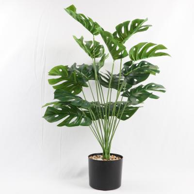 China 2021 New Design Acrylic Artificial Plant Branch Green Tropical Leaf In Pot Peace Lily Strelitzia Pampas Panduranta Cymbidium Orchi for sale