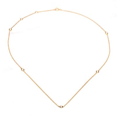 China CLASSIC 2022 Hot Selling Station Eternal Minimalist Jewelry 18k Rose Gold Natural Diamond Thin Necklace for sale