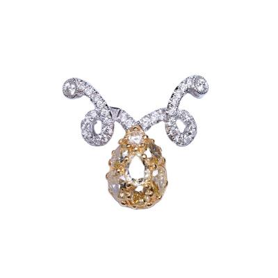 China 18K Gold Diamond Pendant Elegant Fashion Unique Fancy Yellow White Yellow For Bridal for sale