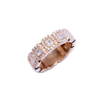 China From Modernist Green Awesome Ring Style To Classic Fashion Band Forever 18K Rose Gold Princess Diamond Sophisticated For Ladies for sale