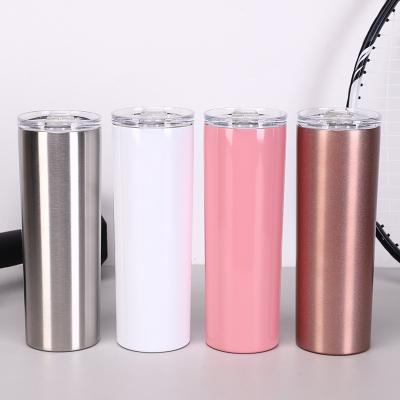 China 20oz Blank Sublimation Wine Tumbler Double Wall Vacuum Stainless Steel Wine Cup Slide Lid Wholesale Stocked for sale