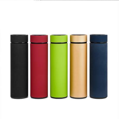 China Small Viable MOQ 500ml Double Wall Vacuum Flask Seal Stainless Steel Water Bottles With Strainer for sale