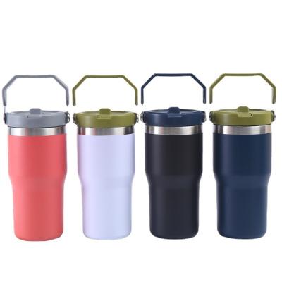 China 30oz 20Oz Vacuum Car Trip Drinkware Stainless Steel Wall Thermos Viable Vacuum Flask Double With Straw for sale