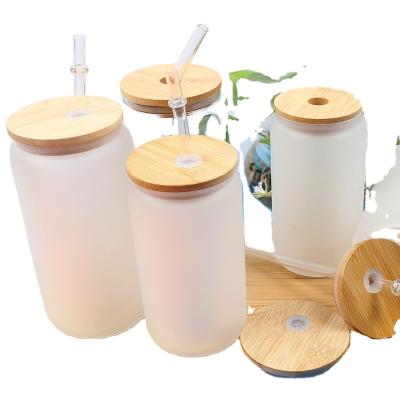 China Viable No MOQ BPA Free High Borosilicate Clear Bamboo Glass Water Bottle With Straw for sale