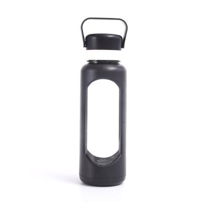 China 2021 Hottest Products Custom Design 1000ml Sports Glass Water Bottle With Protective Case For Enhancing And Sustainable Outdoors for sale