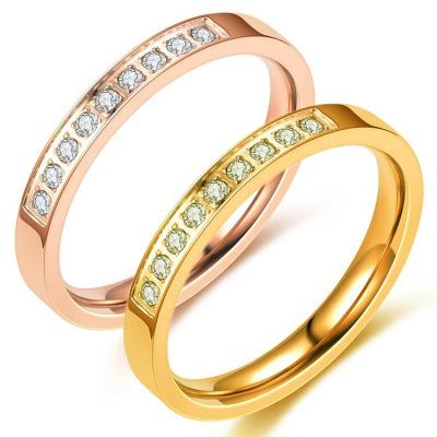 China New Design Personality Women TRENDY Zircon Rings Gold Trendy Jewelry Gemstone Stainless Steel Wholesale Custom Silver Wedding Bands L2 for sale