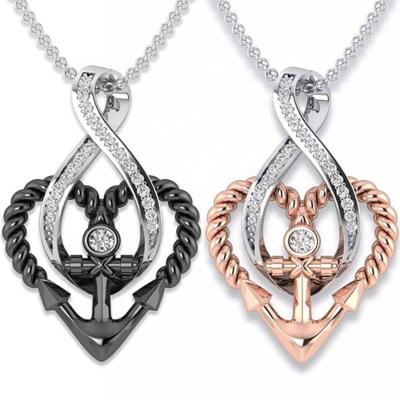 China Vintage Gemstone Gather Heart Titanium Steel Necklace His King His Queen Zircon Love Pendants Stainless Steel Couples Promise Jewelry N0Y for sale