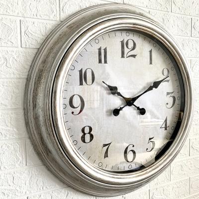 China Antique Style 24 Inch Electric Frame Large Professional Home Decor Manufacturer Plastic Round Wall Clocks for sale