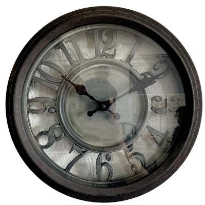 China OEM Style Round Shape Creative Antique Wall Clock Wholesale Antique DIY Style Large Rustic Living Room For Home Decorative for sale