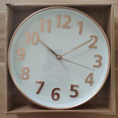 China LUMINOVA 25cm modern home decor time display wall quartz clock for sale promotion gift gold color for sale