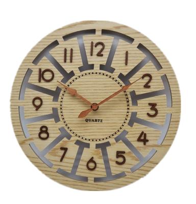 China Hot LUMINOVA High Quality 12 Inch Zhangzhou Clock Rotated Quartz Wood MDF Home Decorative Wall Clock For Sale for sale