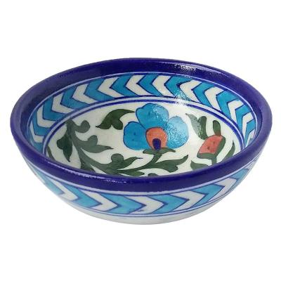 China Sustainable 8 Inch Customized Kitchen Supplies Soup Dinnerware Hand Painted Dinner Round Deep Ceramic Dish for sale