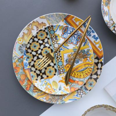 China Wholesale Viable Tableware Royal Ceramics Dinnerware Turkish Dubai Moroccan Christmas Spain Harmonias Tableware Turkish Dinner Set for sale