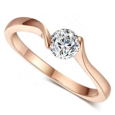 China Factory Fashion Jewelry Classic Simple Design Solitaire Diamond Engagement Wedding Ring For Women Wife Lady CLASSIC for sale