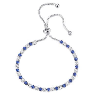 China Luxury Female Jewelry Blue and Clear Round Zircon Diamond Mixed Charm Tennis Bracelet 3mm Trendy Fashion H039-M for sale