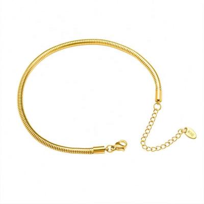 China CLASSIC Women's 18k Gold Plated Stainless Steel Snake Chain Anklets for sale