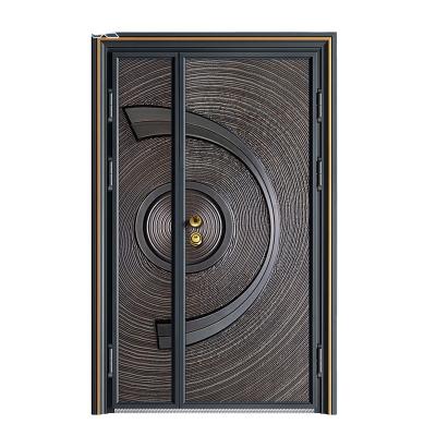 China Industrial building materials 2 in 1double door heavy duty villa aluminum exterior steel door for sale