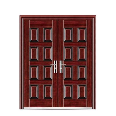 China Hot Selling Modern Ghana 8 Panel Exterior Double-Layer Exterior Villa Steel Swing Security Exterior Door for sale